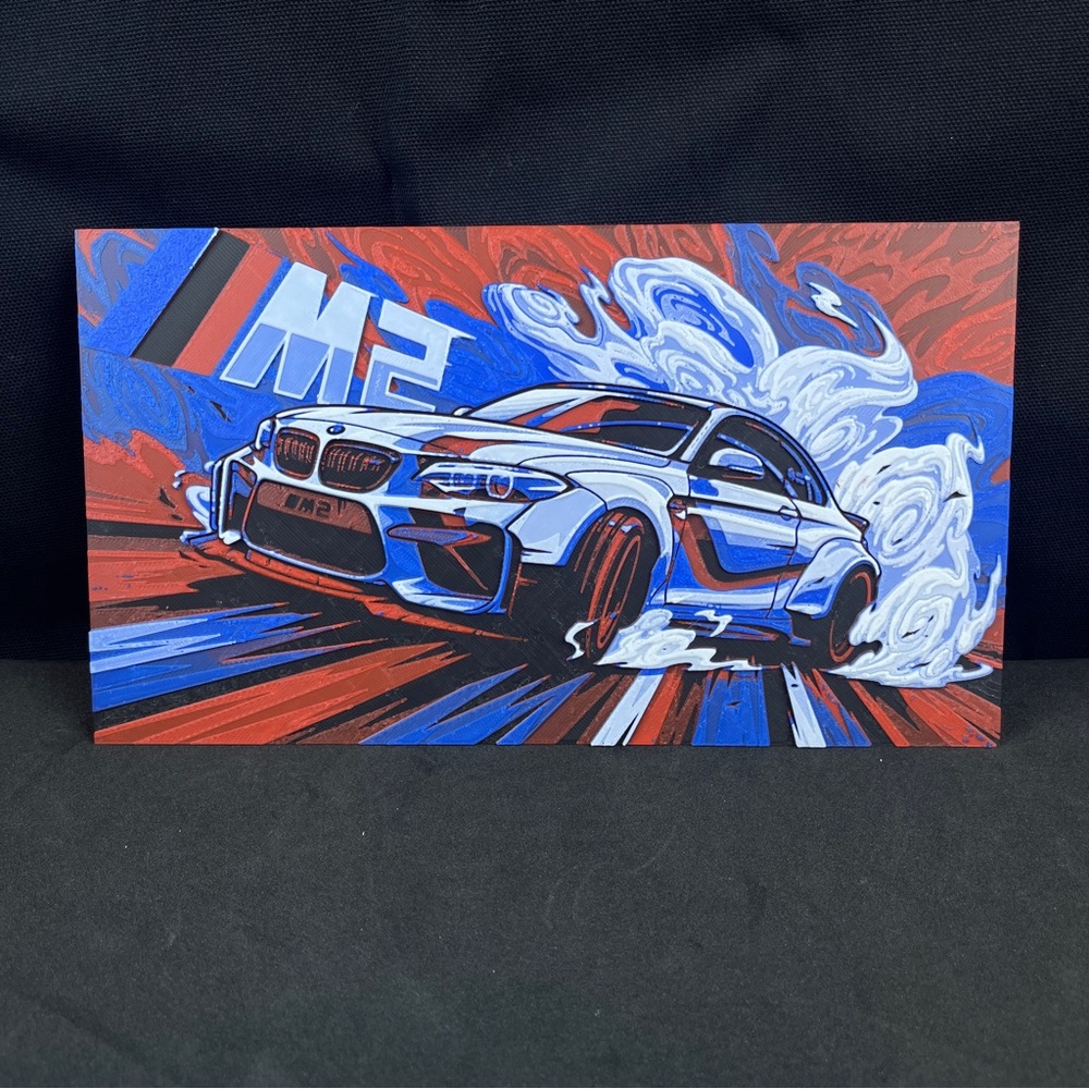 BMW M2 Wall Art, Car Art, Hueforge Art Print, Textured Art